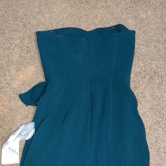 Dress the Population Kai Bustier Asymmetrical Ruffle Drape Gown Pine XS - Picture 10 of 13